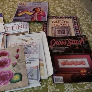MISC Craft Books Vintage Quilt and CRoss Stitch
